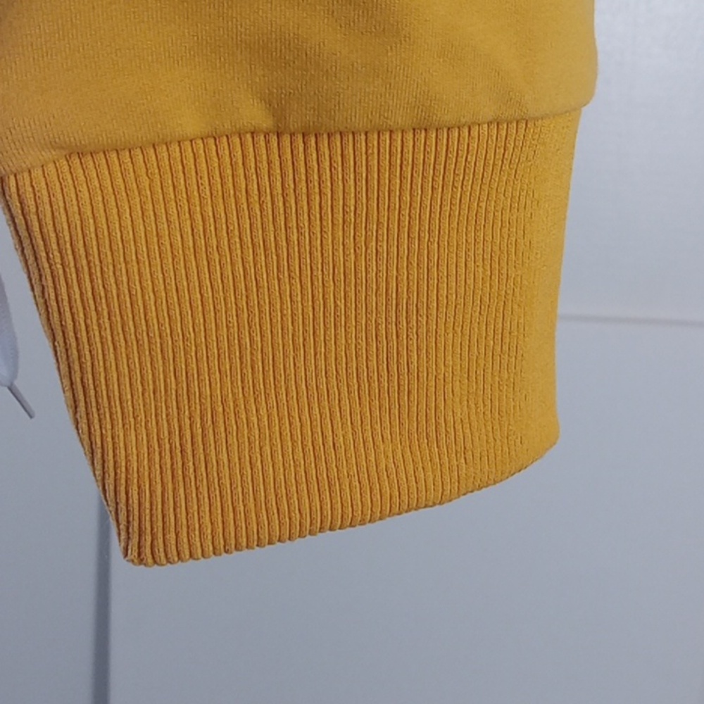 ZYIA Active Cutoff Cropped Crew Neck Sweatshirt Yellow Mustard M - Picture 4 of 8